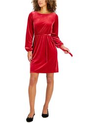 Charter Club Long-sleeve Velvet Dress, Created For Macy's - Red