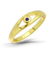 Macy's - Amethyst Cubic Zirconia Evil Eye Ring - Lyst