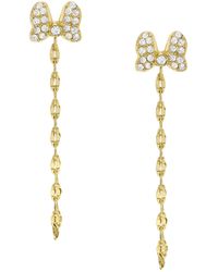 Fossil - Disney X Special Edition Clear Crystal Minnie Mouse Drop Earrings - Lyst