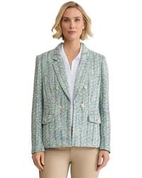 Jones New York - Faux Double Breasted Tweed Jacket - Lyst