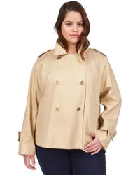 Michael Kors - Michael Plus Size Cropped Double-breasted Peacoat - Lyst