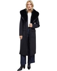 Oasis - Faux Fur Collar Belted Coat - Lyst
