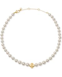 Kate Spade - Imitation Pearl And Cubic Zirconia Flower Pendant Necklace - Lyst