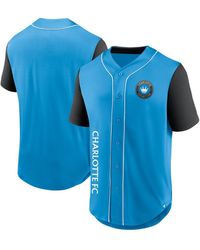 Fanatics - Branded Blue Charlotte Fc Balance Fashion Baseball Jersey - Lyst