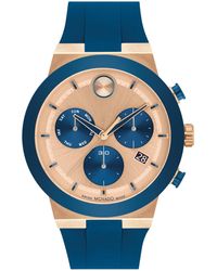 Movado - Bold Fusion Swiss Quartz Chrono Silicone Watch 44mm - Lyst