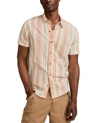Lucky Brand - Luck Brand Short Sleeve Striped Button-front Shirt - Lyst