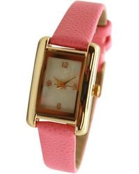 Olivia Pratt - Thin Gold Square Face Solid Faux Leather Watch - Lyst