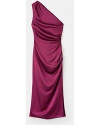 Mango - Side Slits Asymmetrical Satin Dress - Lyst