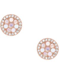 Fossil - Val Mosaic Mother Of Pearl Stud Earring - Lyst