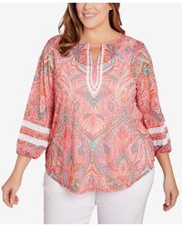 Ruby Rd. - Plus Size Paisley Lace Knit Top - Lyst