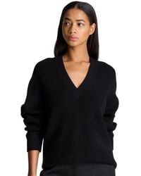 Kenneth Cole - Oversized V-neck Boyfriend Sweater - Lyst
