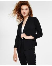 BarIII - Ruched 3/4-sleeve Knit Blazer - Lyst