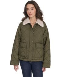 Levi's - Diamond Quilted Jacket With Sherpa Collar - Lyst