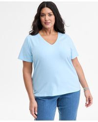 INC International Concepts - Plus Size V-neck Rhinestone-embellished Top - Lyst