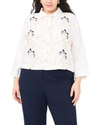 Vince Camuto - Plus Size Collar Button-down Jacket - Lyst