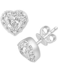 Effy - Effy Lab Grown Diamond Heart & Round Halo Stud Earrings (1-7/8 Ct. T.w. - Lyst