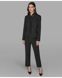 Karl Lagerfeld - Novelty One Button Jacket Sleeveless Knit Top Slim Leg Pants - Lyst