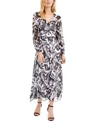 calvin klein gray floral dress