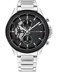 Tommy Hilfiger - Quartz Clark -tone Stainless Steel Bracelet Watch - Lyst