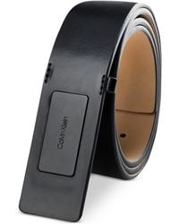 Calvin Klein - Ultra-modern Inlaid Plaque-buckle Logo Belt - Lyst