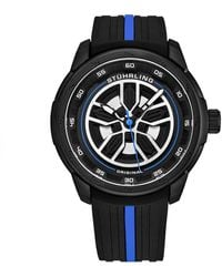 Stuhrling - 984 Quartz 44mm Aviator Multi Layered Dial Silicone Strap Watch - Lyst