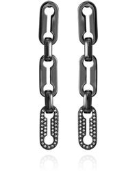 Vince Camuto - Hematite-tone Link Dangle Drop Earrings - Lyst