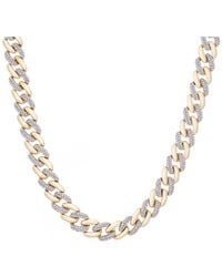 Macy's Diamond Link 20" Chain Necklace (1/2 Ct. T.w.) In 10k Gold - Metallic