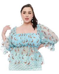 Smak Parlour - Plus Size 1960s Mesh Ruffle Babydoll Top - Lyst