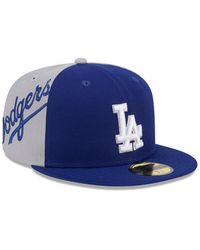 KTZ - Royal/gray Los Angeles Dodgers Gameday Sideswipe 59fifty Fitted Hat - Lyst