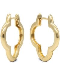 DEVATA - 14k Clover Hoop Earrings - Lyst