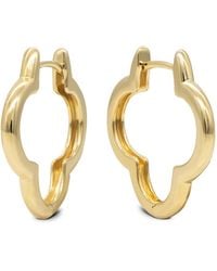 DEVATA - 14k Clover Hoop Earrings - Lyst