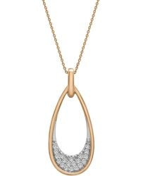 Wrapped in Love - Diamond Oval Pave Pendant Necklace (1/6 Ct. T.w. - Lyst