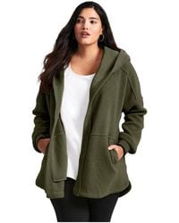 Avenue - Plus Size Weekender Hooded Fleece Jacket - Lyst