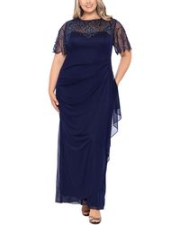 Xscape - Plus Size Beaded Illusion Gown - Lyst