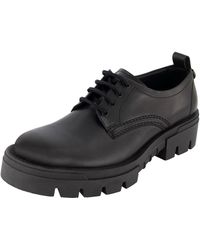 Karl Lagerfeld - Leather Plain Toe Derby On Lug Sole Shoes - Lyst