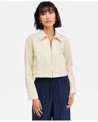 On 34th - Crochet Collar Cropped Denim Jacket Macys Exclusive - Lyst