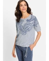Olsen - Paisley Denim And Stripe T-shirt - Lyst
