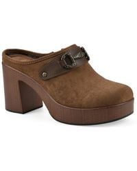 White Mountain - Barleys Platform Heel Mule Clogs - Lyst