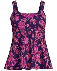Lands' End - Mastectomy Flutter Tankini Top - Lyst