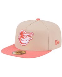KTZ - Light Beige/coral Baltimore Orioles Two-tone Color Pack A-frame 59fifty Fitted Hat - Lyst