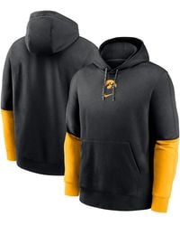 Nike - Black/gold Iowa Hawkeyes 2024 Sideline Club Pullover Hoodie - Lyst