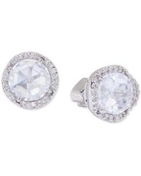 Kate Spade - Silver-tone Pavé & Large Crystal Round Stud Earrings - Lyst