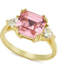 Charter Club - Tone Cubic Zirconia & Square Pink Crystal Ring - Lyst