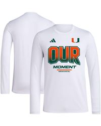 adidas - And Miami Hurricanes 2024 On-court Bench Our Moment Long Sleeve T-shirt - Lyst