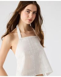 Steve Madden - Crissy Eyelet Patchwork Halter Top - Lyst