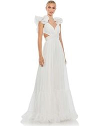 Mac Duggal - Ruffle Tiered Cut-Out Chiffon Gown - Lyst