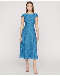 JS Collections Meredith Floral Embroidery A-Line Dress in Blue | Lyst JS Collections Meredith Floral Embroidery A-Line Dress in Blue | Lyst