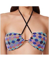 Gottex - Retro Riviera Bandeau Halter Netted Crochet Bikini Top - Lyst