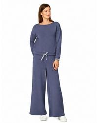 Cable & Gauge - Boat Neck Top And Wide Leg Pant Lounge Set - Lyst