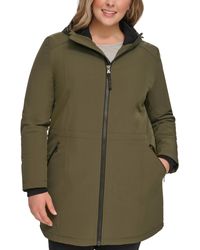 Calvin Klein - Plus Size Hooded Faux-fur-lined Anorak Raincoat - Lyst